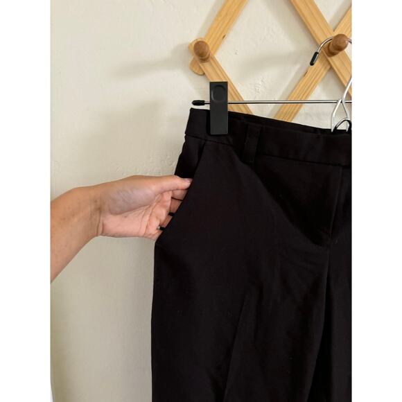 Topshop Pants Women's 2 Petite Trousers Black Straight Leg Ankle Mid Rise - Picture 2 of 7